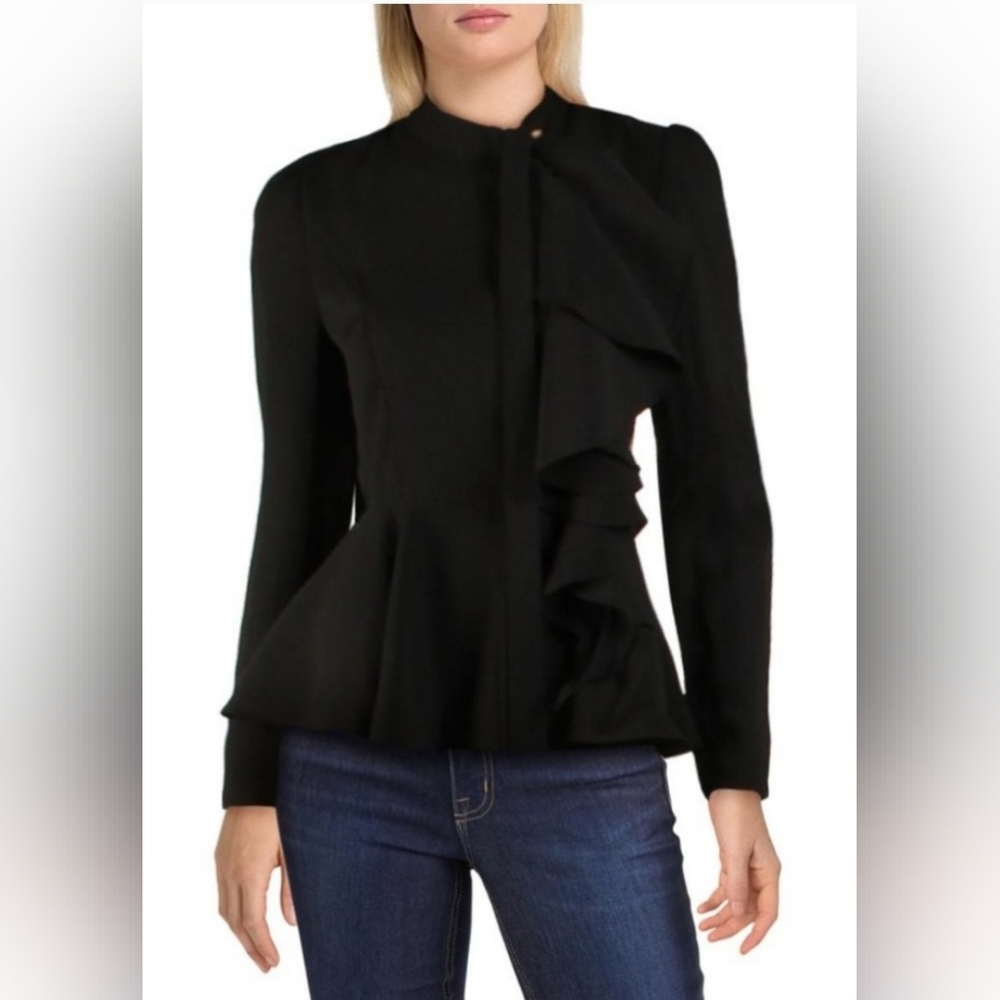 Black ruffle top by Gracia